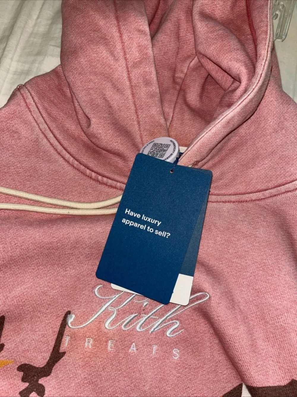 Kith Authentic 100% Campfire Landscape Hoodie in Rose Pink, Mustard & Navy XXL - Picture 7 of 11
